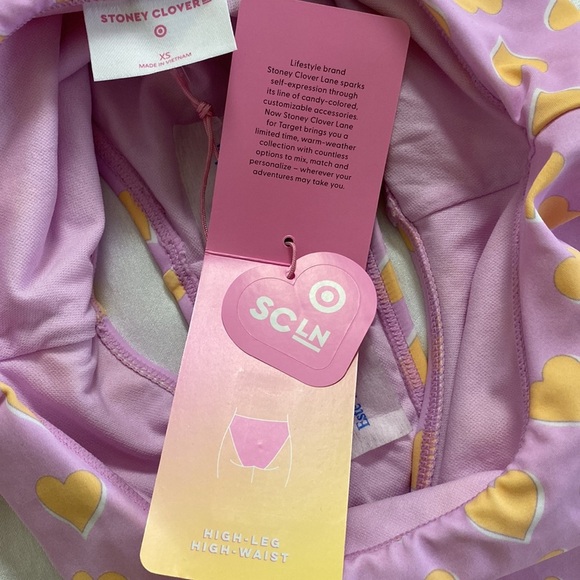 Stoney Clover Lane Flutter Heart Print Swim Bottom - Picture 8 of 8